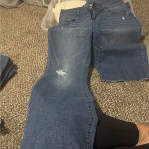 Women's Blue Distressed Jeans